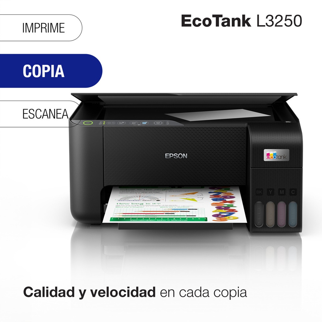 Impresora Multifuncional Epson Ecotank L3250, Wi-fi Color Negro