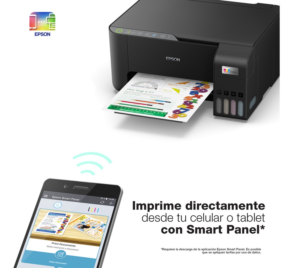 Impresora Multifuncional Epson Ecotank L3250, Wi-fi Color Negro