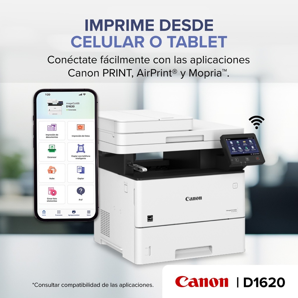 MULTIFUNCIONAL CANON MOD IMAGECLASS D1620 MONOCROMATICA LASER R-2223C024AA 