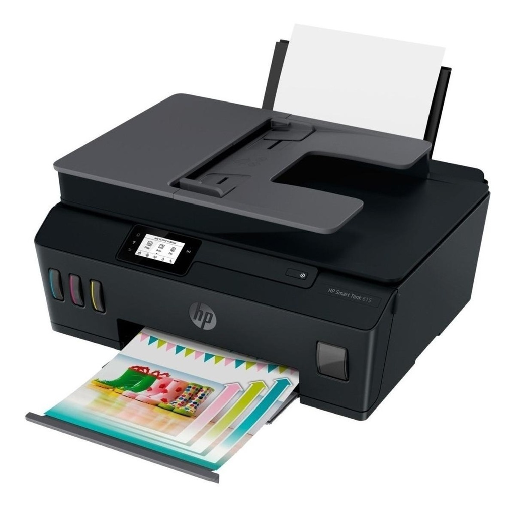 Impresora Multifuncional Hp Smart Tank 615, Tinta Continua, Color, Wi-fi, Smart App, Adf Alimentador Automático, Fax