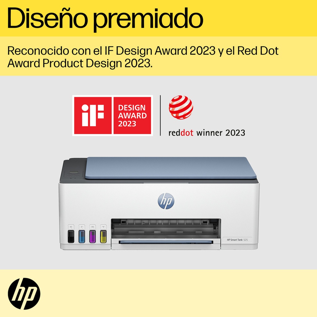 Impresora Multifuncional Hp Smart Tank 525, Tinta Continua, Color, Copia, Escaner (1f3w3a)
