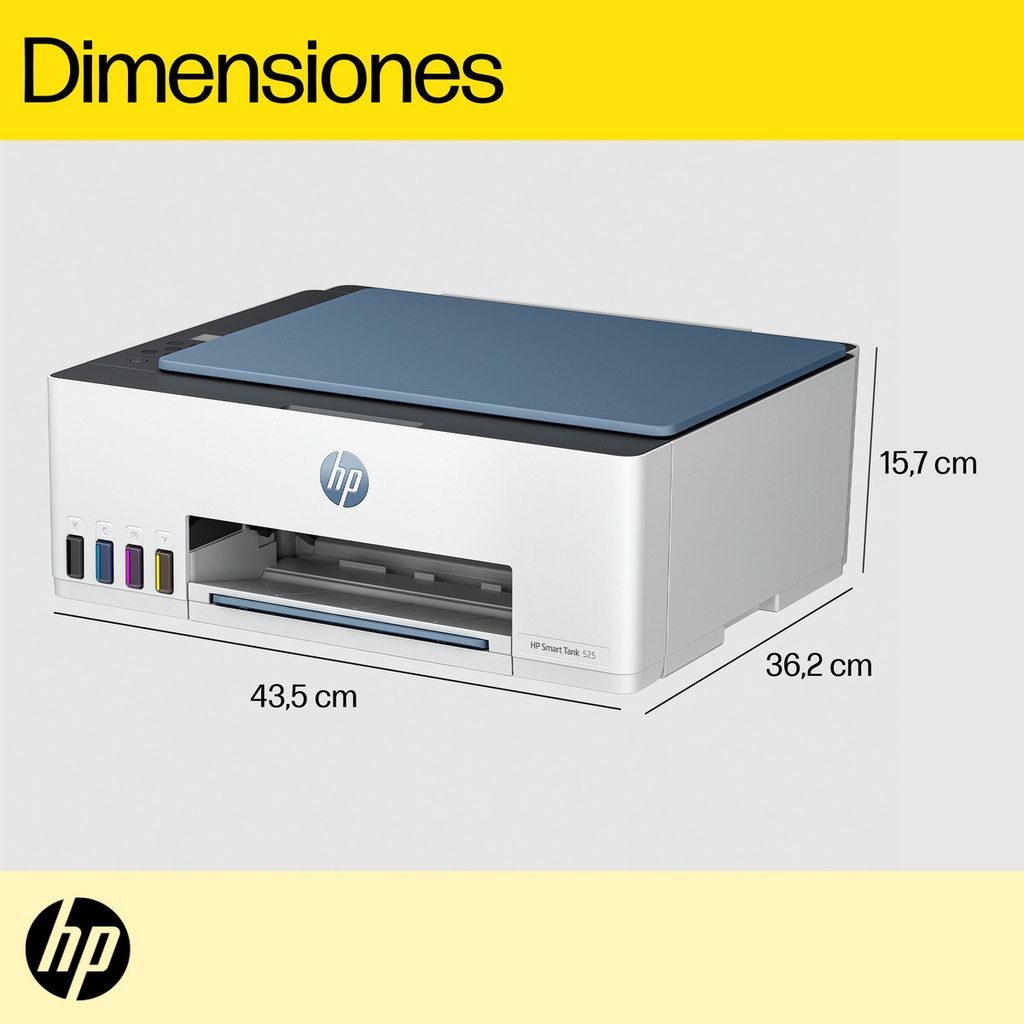 Impresora Multifuncional Hp Smart Tank 525, Tinta Continua, Color, Copia, Escaner (1f3w3a)