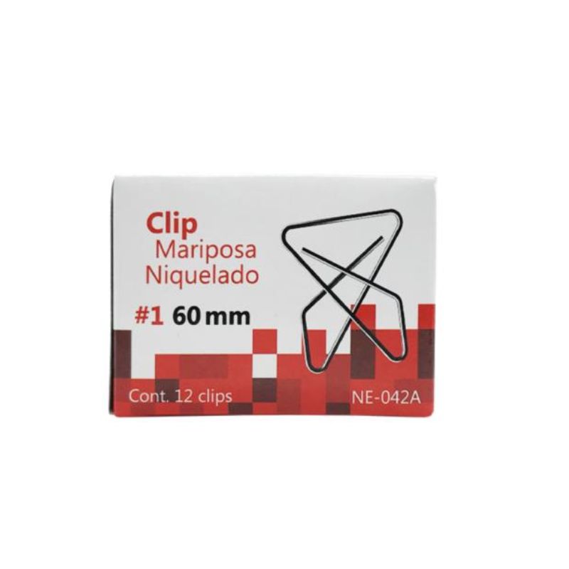 CLIP MARIPOSA NIQUELADO NEXTEP #1 60MM 12 CLIPS   NE-042A