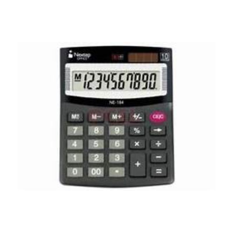 CALCULADORA NEXTEP MOD NE-184, SEMI ESCRITORIO, 10 DIGITOS, BATERIA SOLAR NE-184