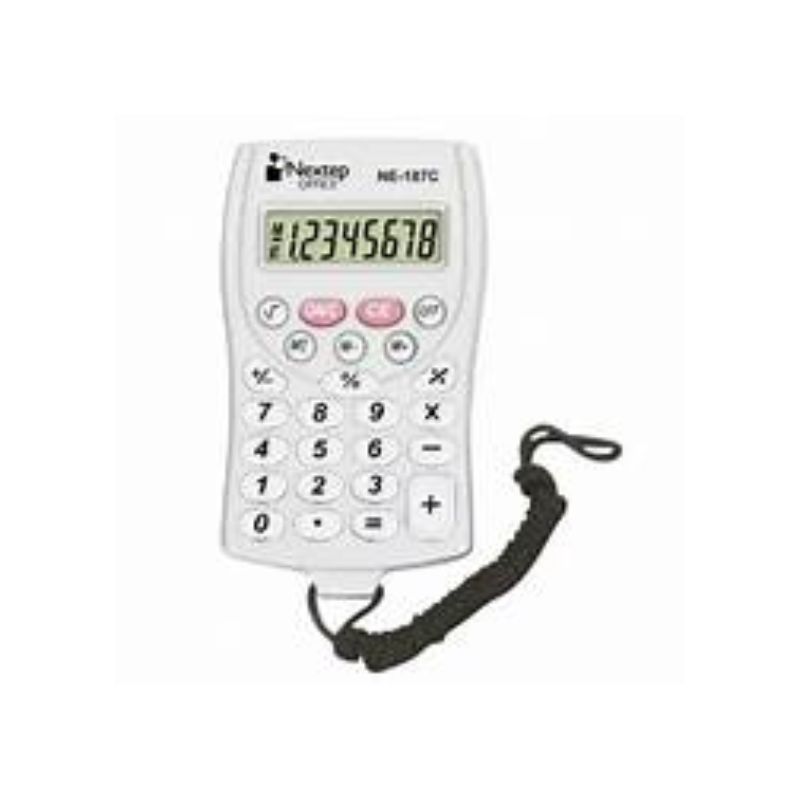 CALCULADORA NEXTEP 8 DÍGITOS DE BOLSILLO BATERÍA CON CORDÓN   NE-187C