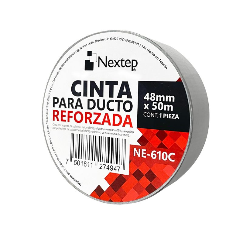 CINTA PARA DUCTO NEXTEP NE-610C REFORZADA 48 MM X 50 MTS, NE-610C