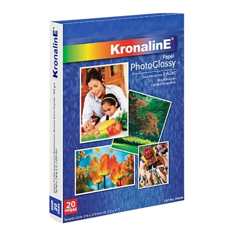 PAPEL FOTOGRAFICO KRONALINE MOD PH348 PHOTO GLOSSY PARA INK-JET DOBLE CARTA C/20 HJS 11"X17" PH348