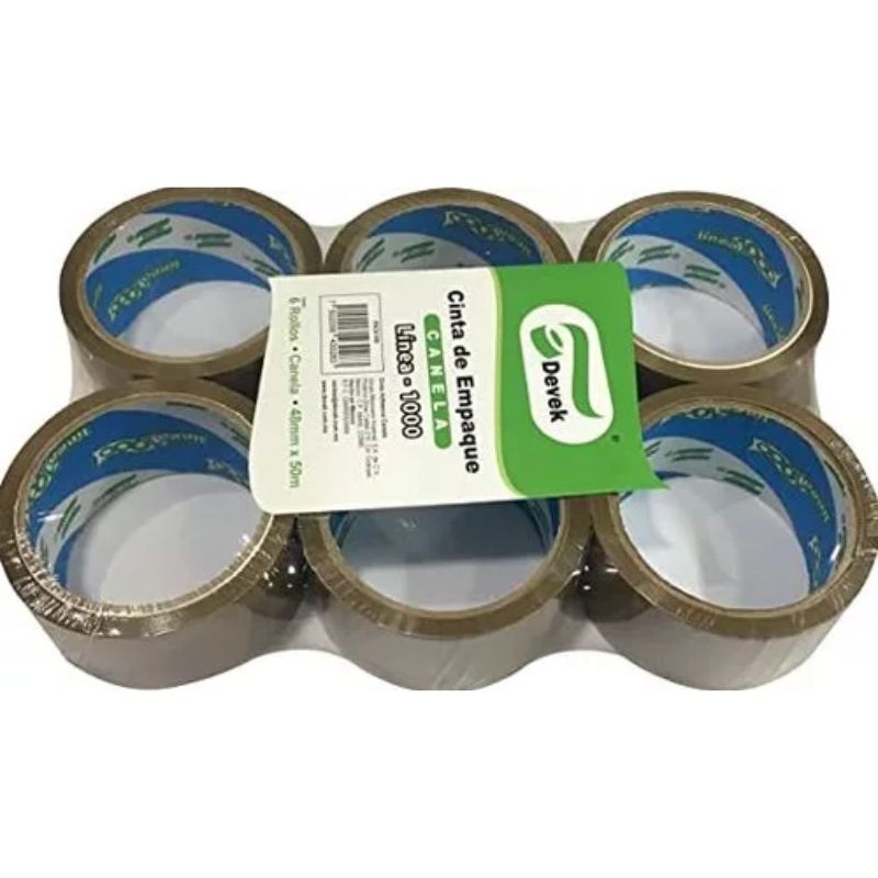 CINTA CANELA DE EMPAQUE DEVEK 179 48MM*50 MTS 6 PZAS PSCA100