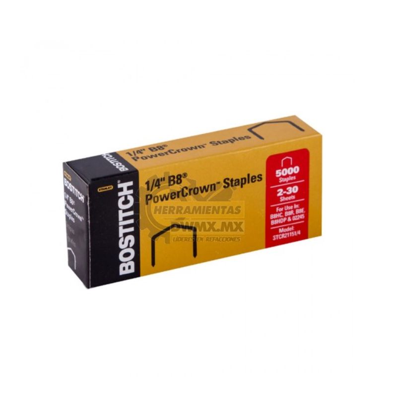 GRAPA BOSTITCH B8, CORONA B8 1/4 CON 5000 GRAPAS    STCR21151/4