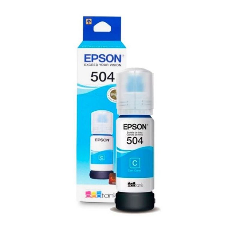 TINTA EPSON MOD 504, 70 ML, SERIES L1450/ L1460, COLOR CIAN       T504220-AL