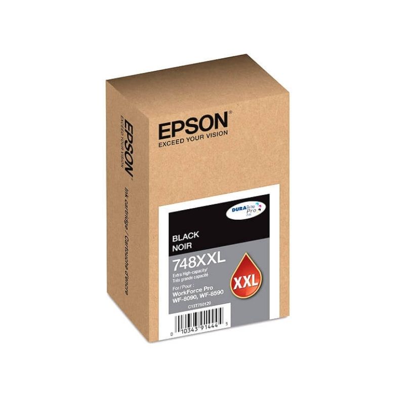 CARTUCHO EPSON NEGRO MOD T748XXL120-AL, PARA WF-6090, WF-6590, ALTA CAPACIDAD T748XXL120-AL