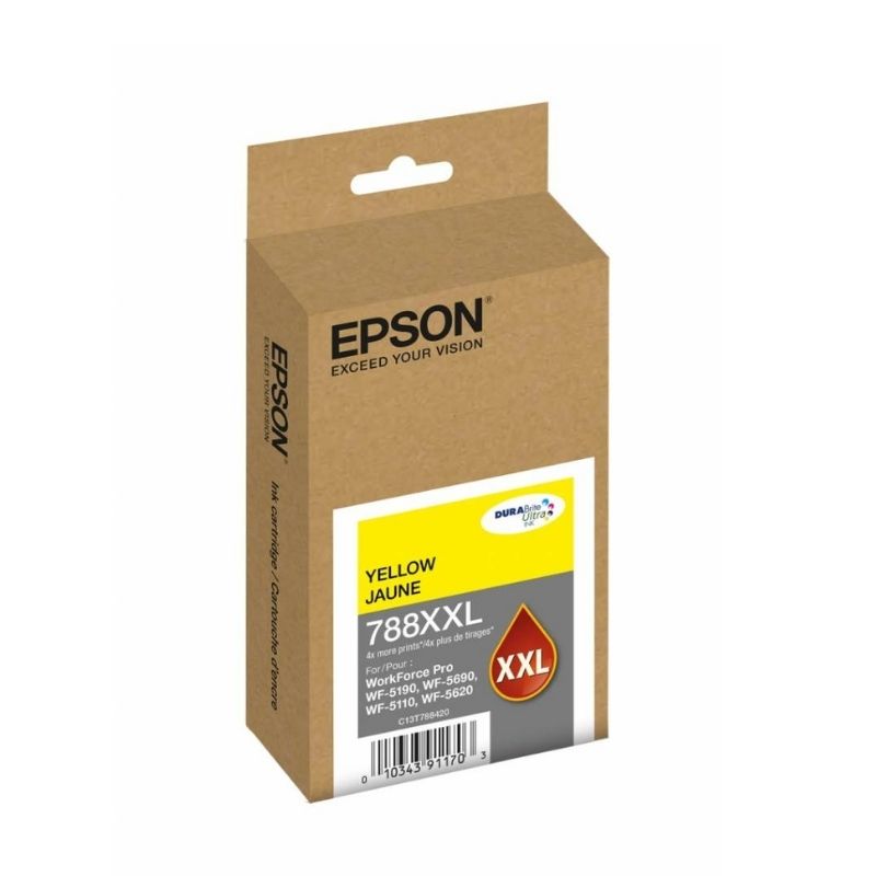 CARTUCHO EPSON MOD T788, SERIES WORKFORCE PRO WF-5110/5190/5620/5690, COLOR AMARILLO T788XXL420