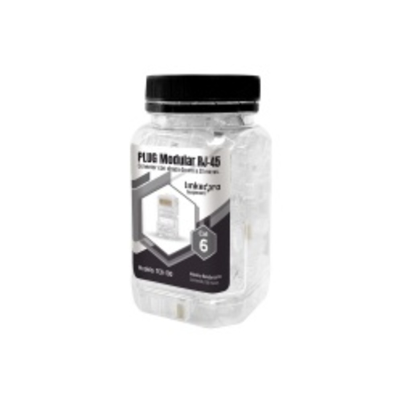 BOTE LINKED PRO CON 100 PIEZAS DE PLUG MODULAR RJ45 Cat6 SIN BLINDAJE, CHAPADO DE ORO A 30 MICRAS PARA DURABILIDAD EXTREMA, TC6-100
