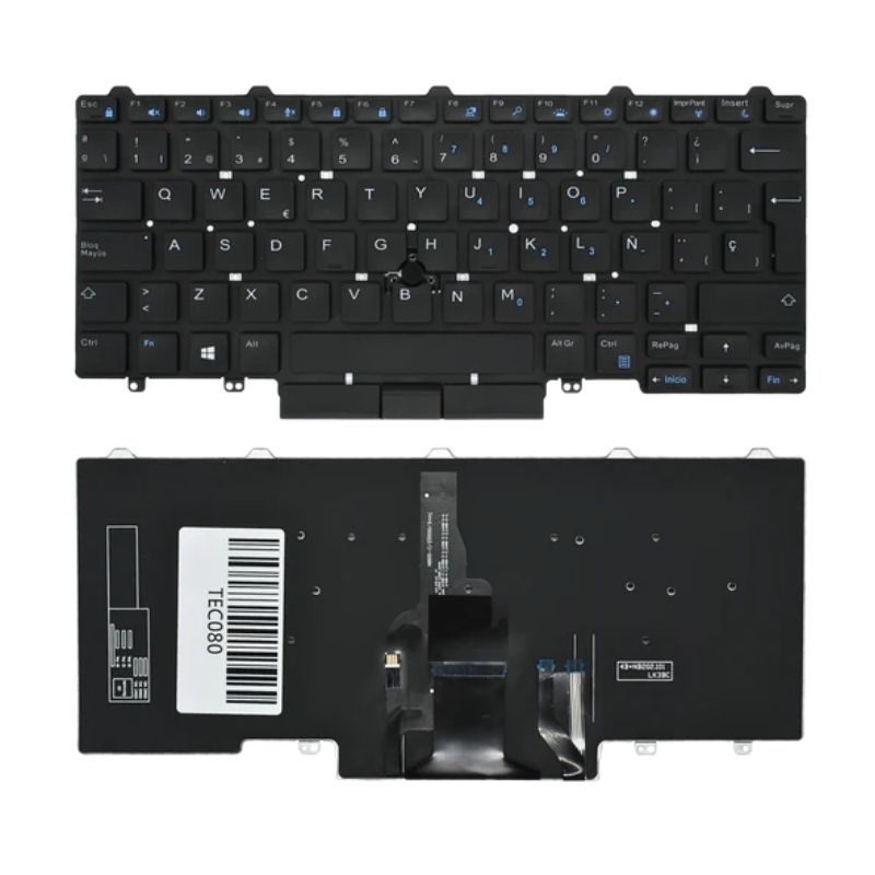 TECLADO GENERICO COLOR NEGRO (SP) PARA DELL LATITUDE E5450 E5470 E7450 E7470 E7480 (BACKLIGHT)   TEC080