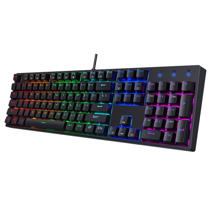 TECLADO MECANICO GAMING TDAGGER DESTROYER, CON RETROILUMINACION ARCOIRIS, TECLAS DE INYECCION DE DOBLE DISPARO, INTERRUPTOR MECANICO OUTEMU, PANEL DE ALEACION DE ALUMINIO, 426.3*170.5*35.4MM, COLOR NEGRO TGK305