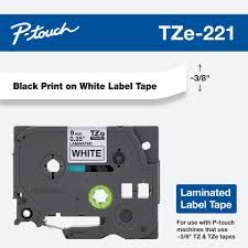 CINTA BROTHER TZe-221 LAMINADA NEGRO SOBRE BLANCO 9MMX8M PT1400/9500C/1750  TZE221