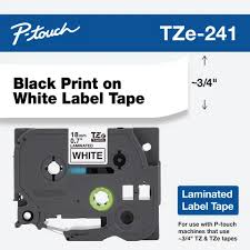 CINTA BROTHER (F1GP) TZE241 LAMINADA NEGRO SOBRE BLANCO 18MMX8M PT300/310B/330/530, TZE241