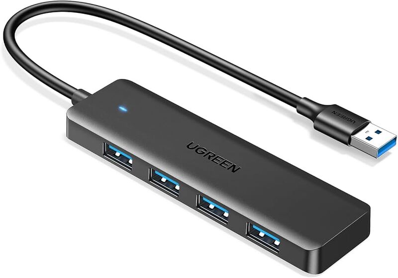 HUB UGREEN HUB  UGREENHUBUSB USB 3.0, ADAPTADOR DE USB 3.0 4 PUERTOS SUPERSPEED 5GBPS COMPATIBLE CON MACBOOK, MACBOOK PRO, PC, PORTÁTIL, PS4, PS5, XBOX, MEMORIA USB, RATÓN, TECLADO. UGREENHUBUSB