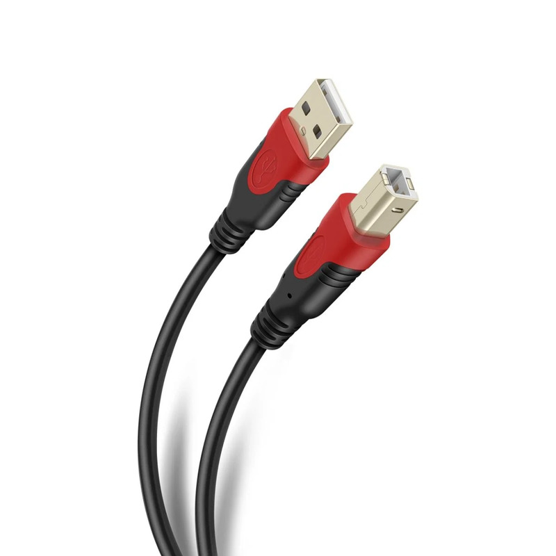 CABLE ELITE USB A USB TIPO B DE 1,8 M REFORZADO, CON CONECTORES DORADOS, USB-490