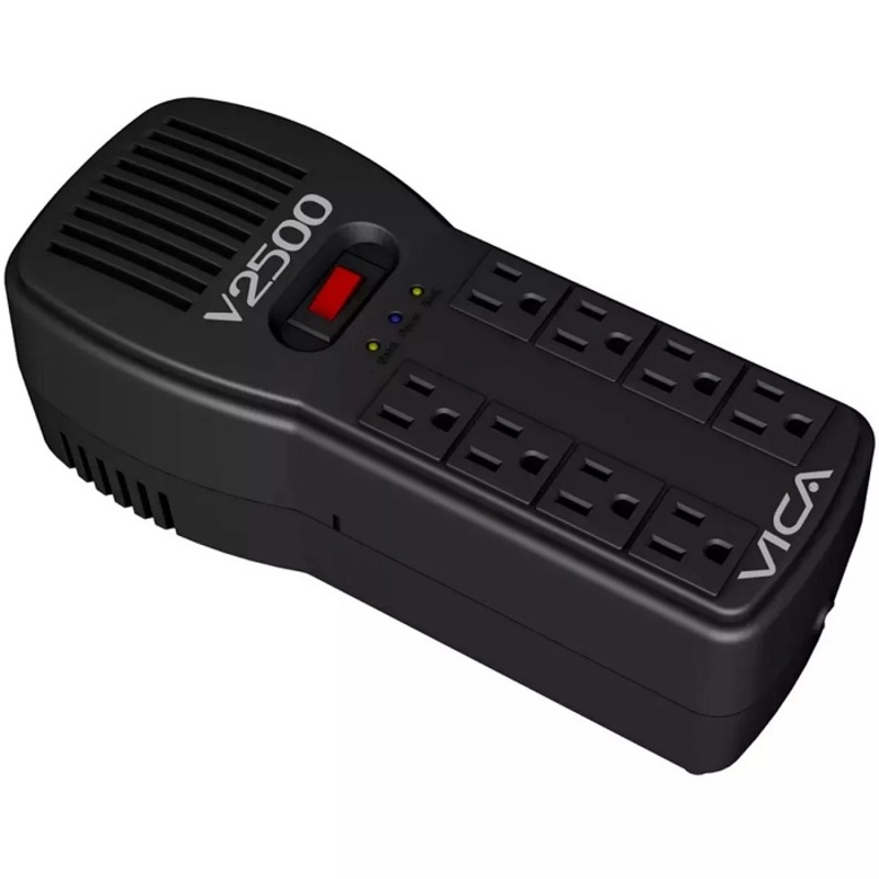 REGULADOR VICA MOD V2500 SUPRESOR DE PICOS CAPACIDAD DE 2500 VA/1500W, 8 TOMAS REGULADAS V2500
