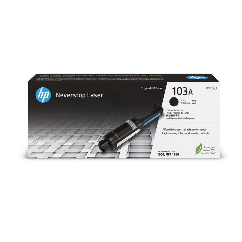 KIT DE RECARGA DE TONER ORIGINAL HP LASER 103A NEGRO HASTA 2500 PAGINAS W1103A