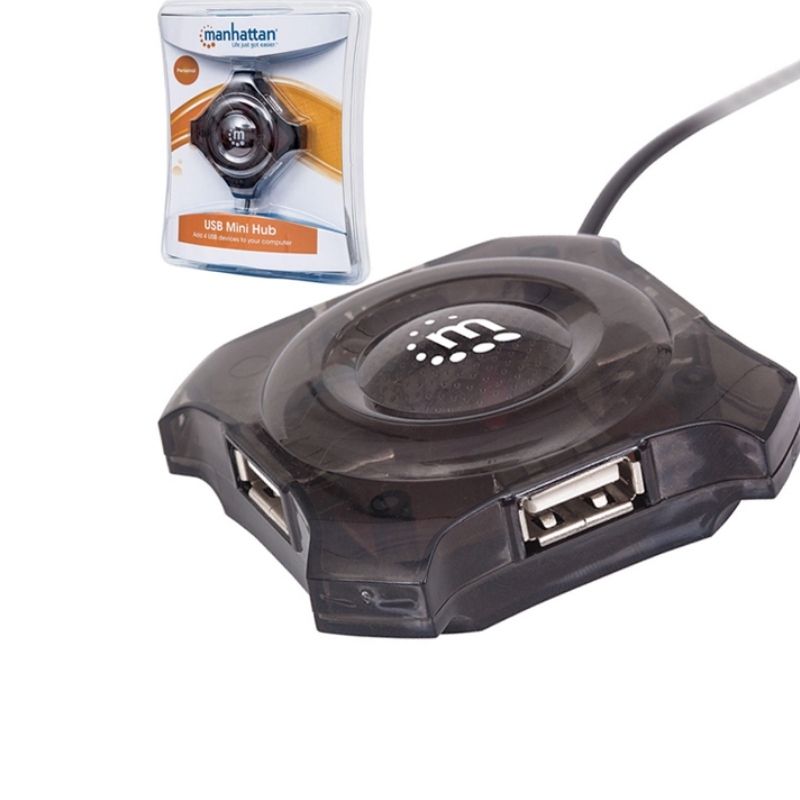 HUB MANHATTAN 162272 USB 1.1, 4 PUERTOS, COLOR NEGRO   162272