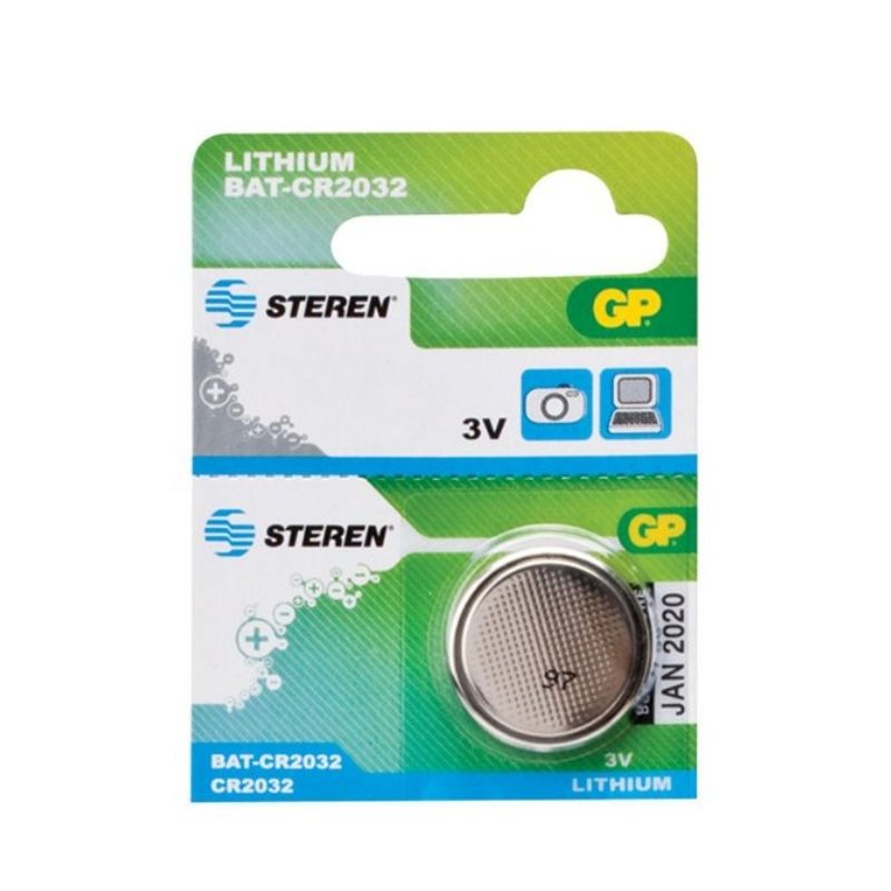 PILA DE LITIO STEREN TIPO BOTÓN CR2032 CAPACIDAD  210 MAH   BAT-CR2032
