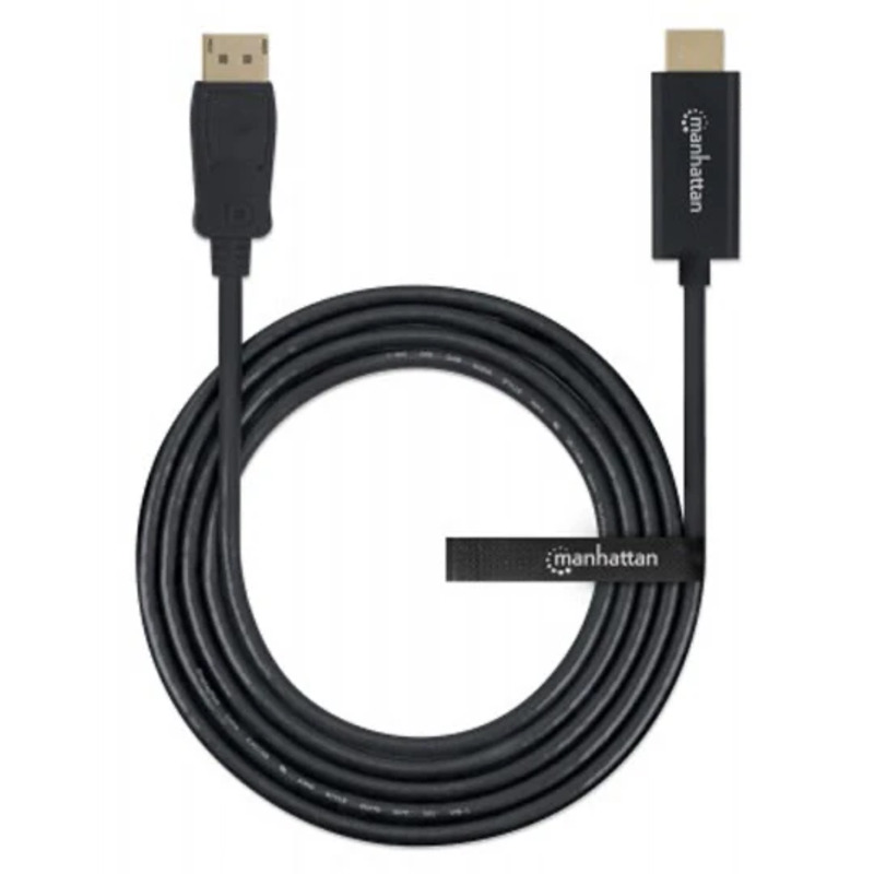 CABLE MANHATTAN DISPLAYPORT A HDMI MANHATTAN 152679, 1,8 M, DISPLAYPORT, HDMI, NEGRO, MACHO/MACHO, 152679