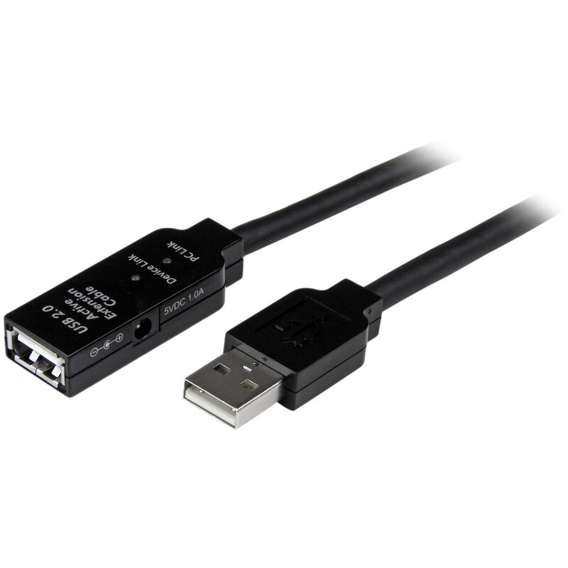 CABLE STARTECH CABLE USB 2.0 DE EXTENSION ALARGADOR ACTIVO DE 5 METROS - MACHO A HEMBRA  USB2AAEXT5M