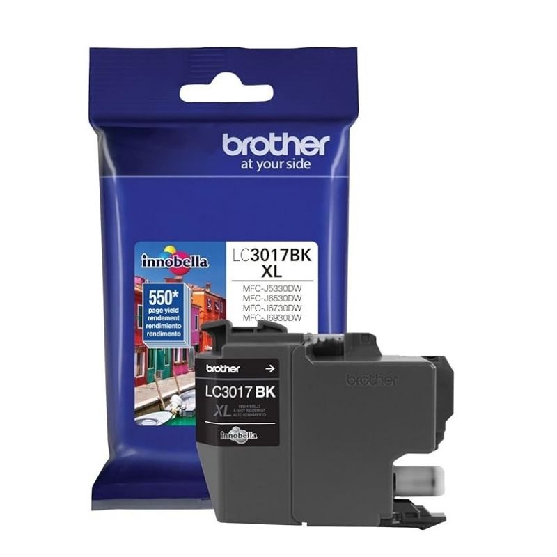 CARTUCHO BROTHER MOD LC3017BK, INNOBELLA, INYECCION DE TINTA, ALTO RENDIMIENTO, 550 PAGINAS, SERIES MFC-J5330DW/ MFC-J6530DW/ MFC-J6930DW, COLOR NEGRO LC3017BK