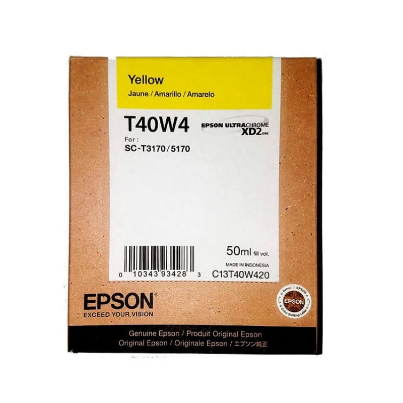 CARTUCHO EPSON MOD T40W, ULTRACHROME XD2 ORIGINAL - AMARILLO- INYECCION DE TINTA - ALTO RENDIMIENTO, T40W420