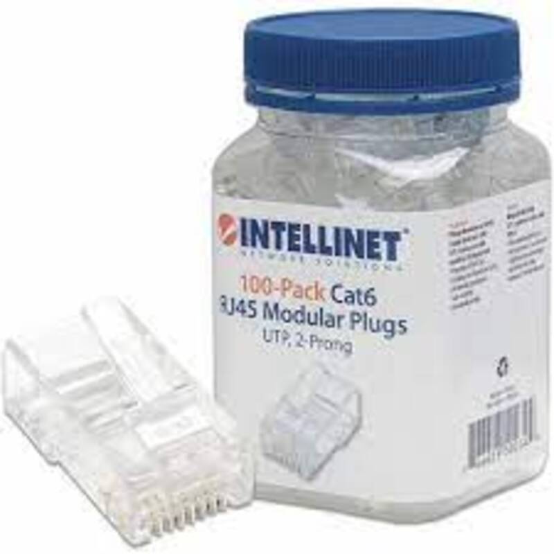 CONECTOR INTELLINET MOD 502344 PLUG RJ45 - CAT6 MACHO/MACHO BOTE C/100PZ 502344