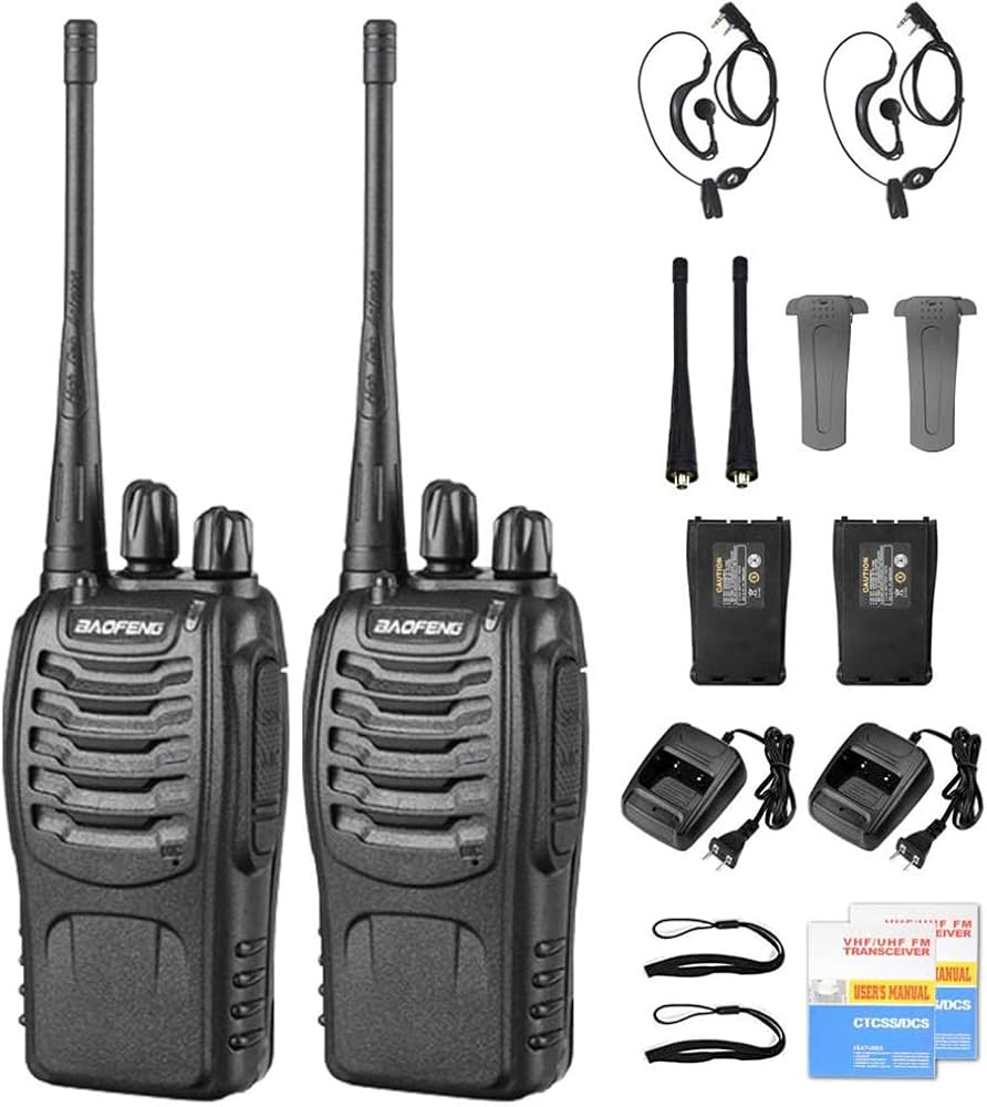 RADIOS DE COMUNICACION INALAMBRICOS E T EASYTAO EST-002, BAOFENG WALKIE TALKIE 888S RECARGABLE DE LARGO ALCANCE A PRUEBA DE LLUVIA, ALTAVOCES CON MICROFONO, INTERCOMUNICADOR REMOTO PARA CONSTRUCTORES EST-002