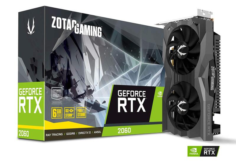 TARJETA DE VIDEO ZOTAC NVIDIA GEFORCE RTX 2060 GAMING TWIN FAN 12GB, 12GB 192-BIT GDDR6, PCI EXPRESS X16 3.0, ZT-T20620F-10M