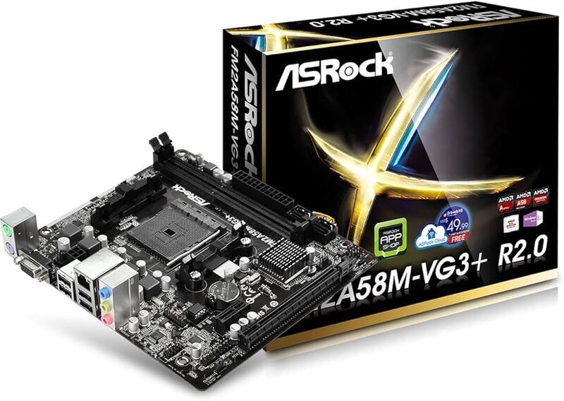 TARJETA MADRE ASROCK MOD FM2A58M VG3+ R2.0 PCLE 1 VGA SOC FM2 + CAJA FM2A58M