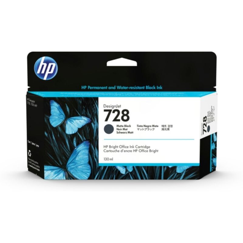 TINTA HP LF 728 DESINGJET COLOR NEGRO MATE 130ML 3WX25A