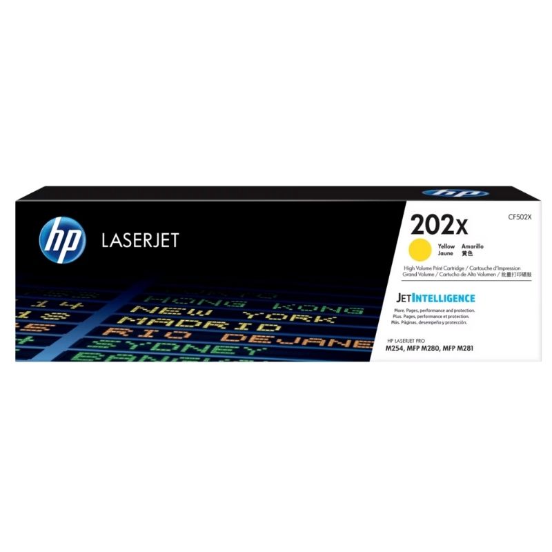 TONER HP MOD 202X, 2500PAGINAS, SERIES COLOR LASERJET PRO M254DW / M281FDW, COLOR AMARILLO CF502X