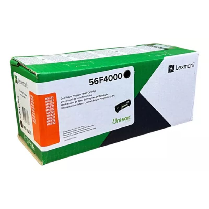 TONER LEXMARK 56F4000 PROGRAMA RETORNO 6MIL PÁGINAS COLOR NEGRO   56F4000