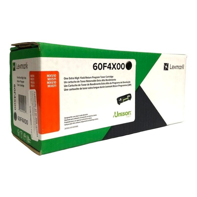TONER LEXMARK MOD 60F4X00, EXTRA ALTO RENDIMIENTO, 20,000 PAGINAS SERIES MX510/511/610/611, COLOR NEGRO    60F4X00