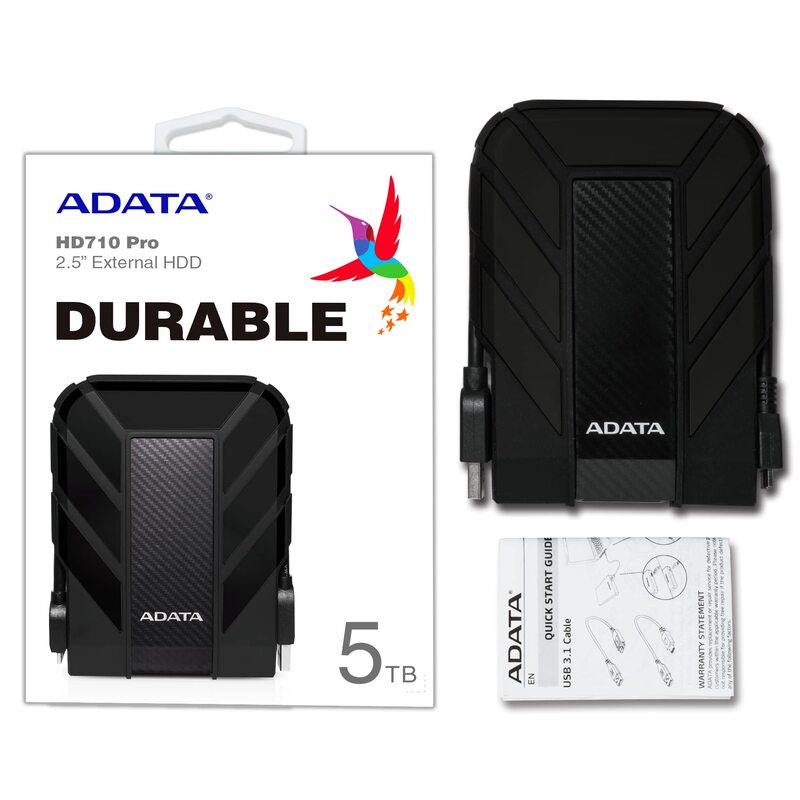 DISCO DURO EXTERNO ADATA MOD AHD710P 5TB , USB 3.1, 2.5", COLOR NEGRO AHD710P-5TU31-CBK
