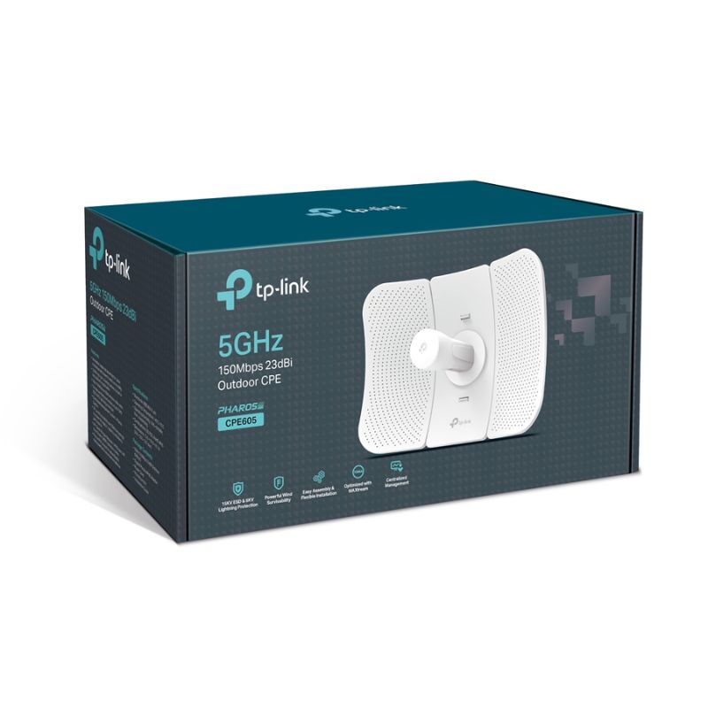 ACCESS POINT TP-LINK N150 5GHZ 150MBPS 23DBI PHAROS  PARA EXTERIORES   CPE605