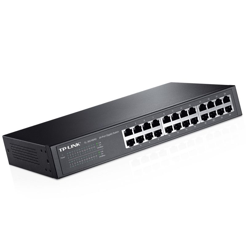 SWITCH TP-LINK TL-SG1024D SWITCH NO ADMINISTRABLE DE 24 PUERTOS GIGABIT 10/100/1000  
 TL-SG1024D