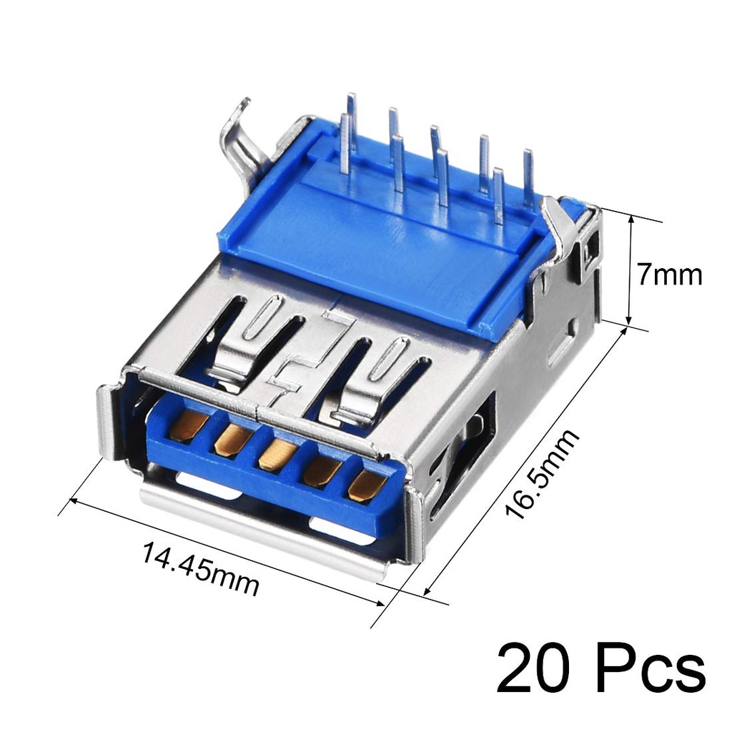 JACK CONECTOR USB GENERICO USB 3.0 TIPO A HEMBRA 90° 9 PINES, USB 3.0 TIPO A 9PIN