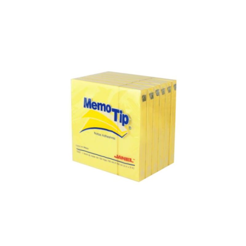 NOTAS ADHESIVAS JANEL MEMO TIP AMARILLO 3X3 PULG 1 BLOCK CON 400 HOJAS    7501035105430