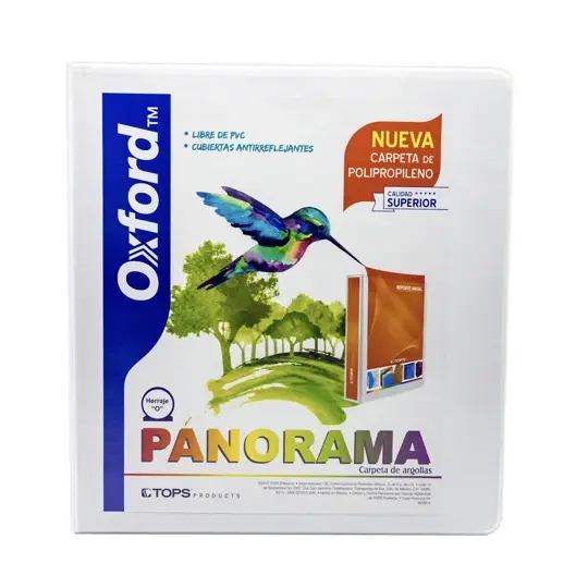 CARPETA OXFORD MOD PP10104 PANORAMA 1 PULGADAS DE VINIL BLANCA ECOLOGICA ARILLO EN D PP10104 