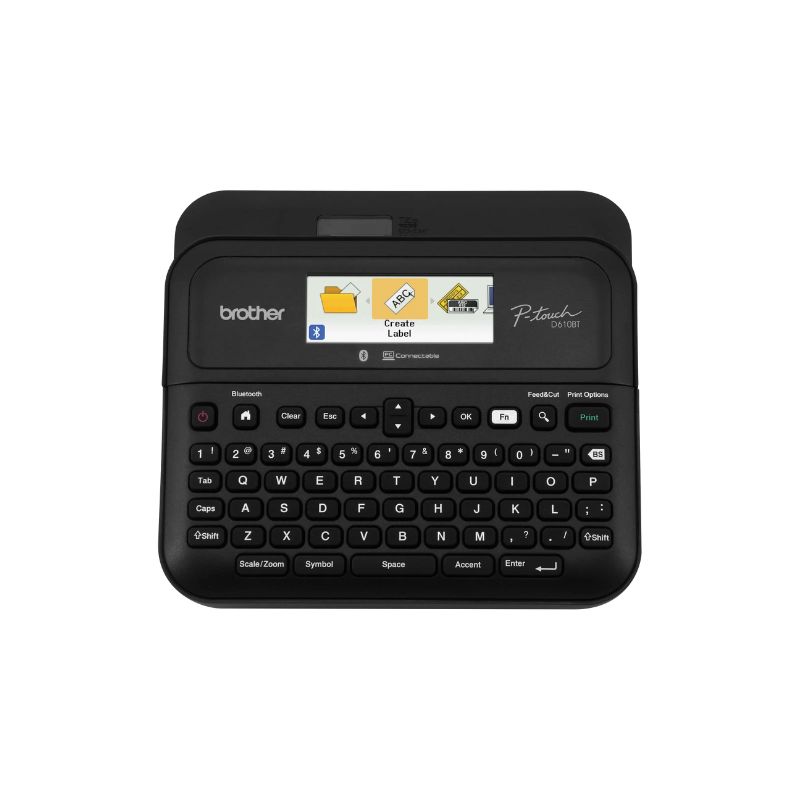 ROTULADOR BROTHER P-TOUCH PTD610BT, TRANSFERENCIA TÉRMICA, BLUETOOTH, TECLADO QWERTY, ADAPTADOR AC, IMPRIME ETIQUETAS LAMINADAS DE HASTA 24 MM DE ANCHO   PTD610BT