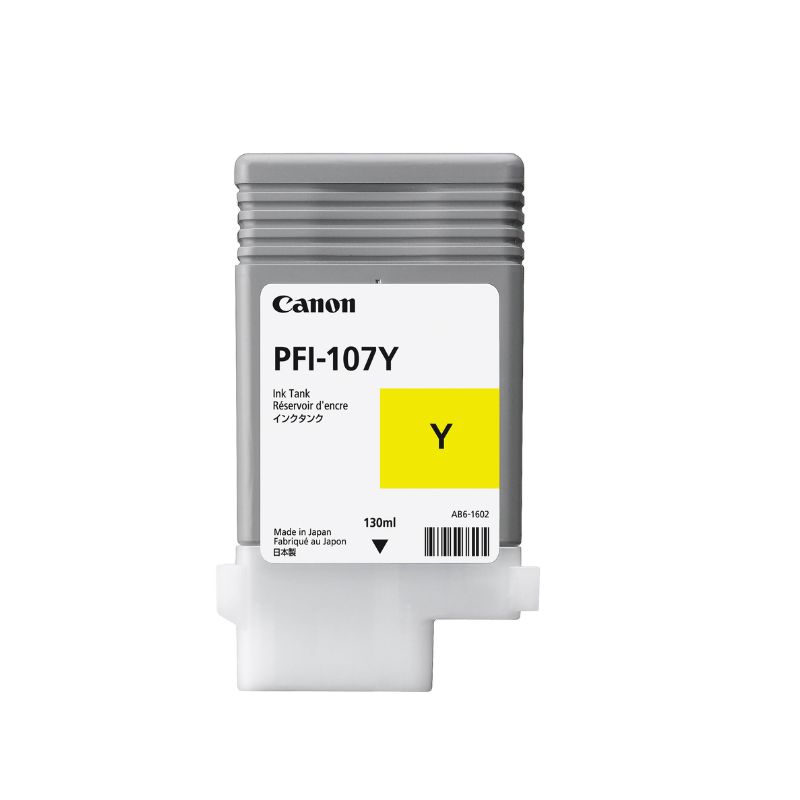 TANQUE TINTA CANON PFI-107Y, COLOR AMARILLO,  130ML   6708B001AA 