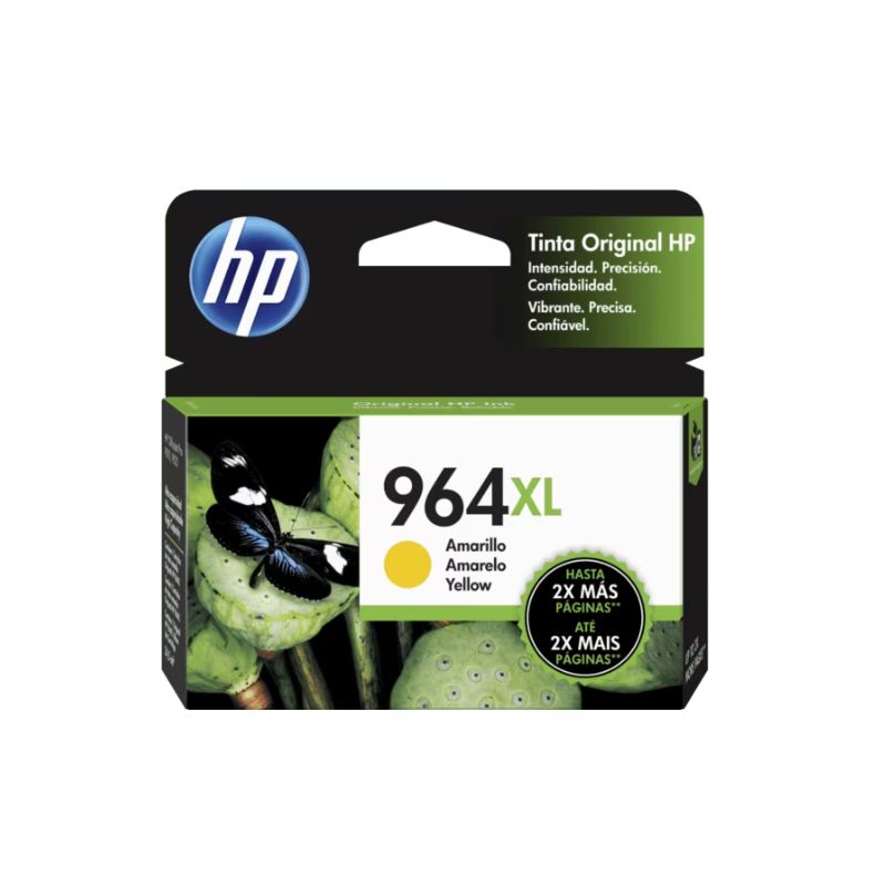 TINTA HP 964XL, COLOR AMARILLO, ALTO RENDIMIENTO     3JA56AL