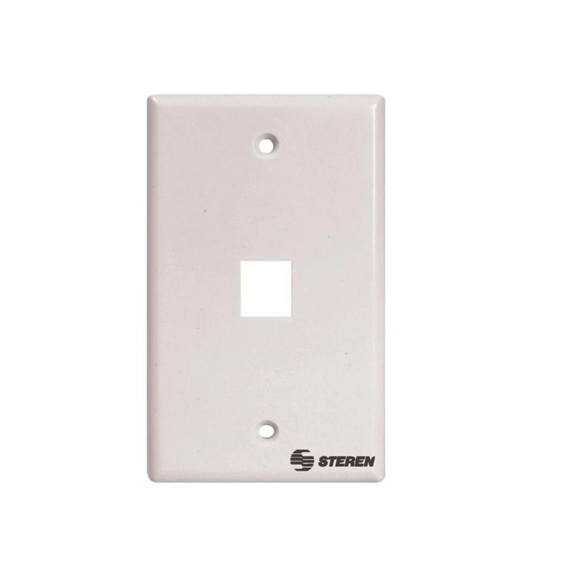PLACA PARA REGISTRO STEREN 310-201WH, DE 1 CAVIDAD, PARA JACK RJ45 CAT 5E Y 6, TIPO KEYSTONE    310-201WH 