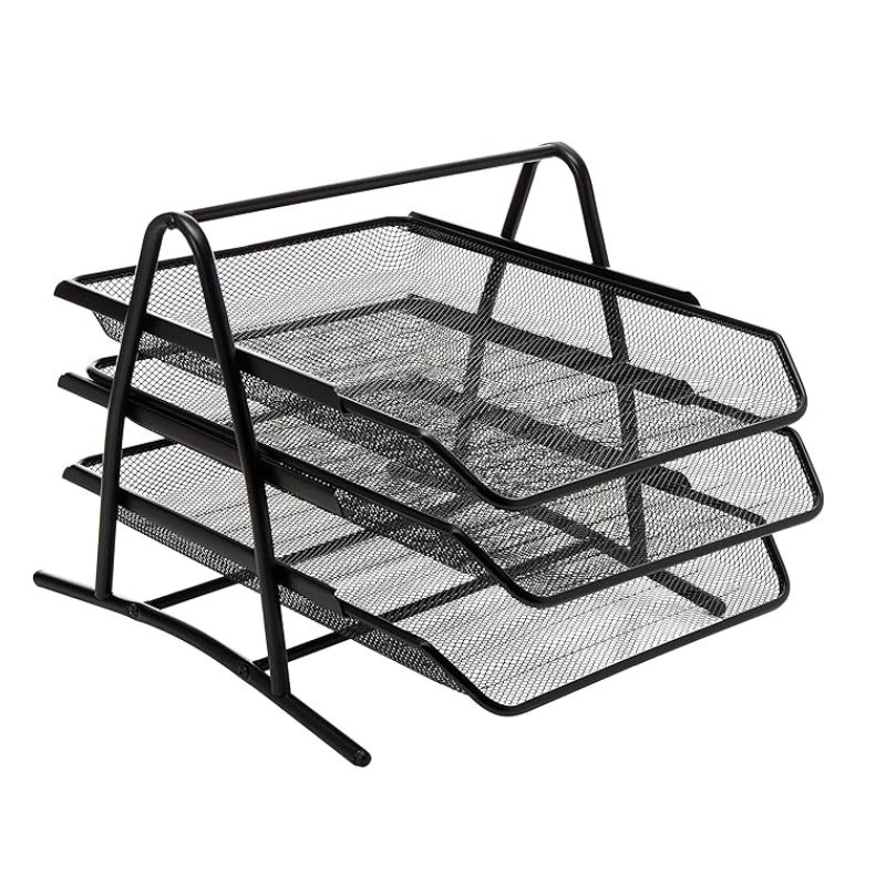 CHAROLA ORGANIZADORA NEXTEP NE-162, MALLA METALICA, 3 NIVELES, TIPO OFICIO, COLOR NEGRO    NE-162